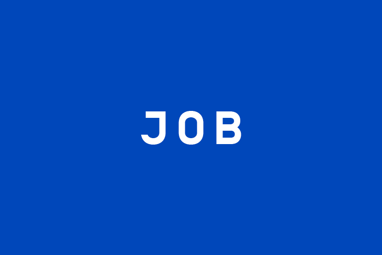 Blue background with the word 'JOB' in white text, centred.